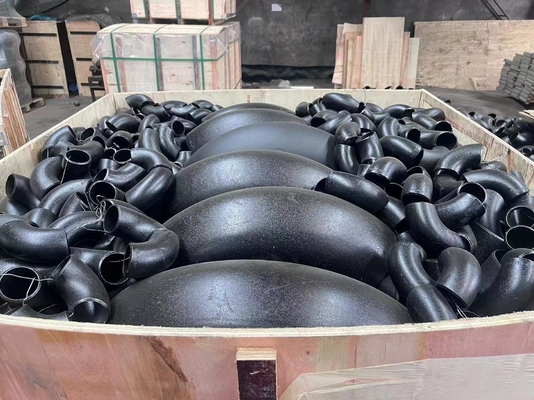 426mm बट वेल्ड एल्बो गोस्ट En10253-2 एस्टम स्टैंडर्ड सैंडब्लास्ट ब्लैक पेंटिंग